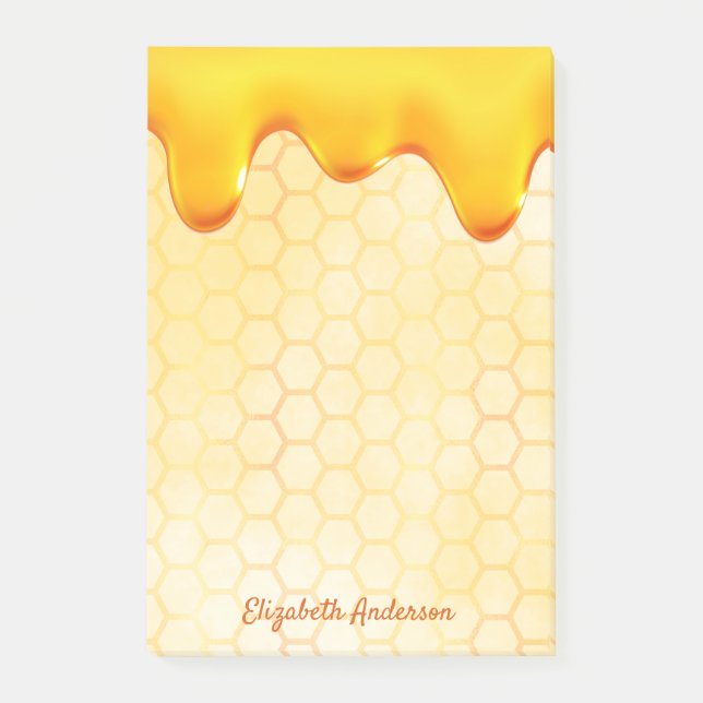 Honigwabenmuster, Honigtropfname Post-it Klebezettel (Vorderseite)