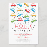 HONK! Fahren mit dem Auto Kinderdusche Einladung