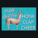Honk Funny Llama Happy Birthday Gartenschild<br><div class="desc">Es ist an der Zeit, mit einem Spaß zu feiern Happy Birthday Llama bereits zu Party!. Lass deinen Freunden und Nachbarn feiern mit einer Hölle, Klaps oder Beifall. Funny farbenfrohe Gestaltung in Ihrem Hof, Fenster, Büro oder in einem Party zu zeigen. Das Aquarell Party Lama ist ein Set, um Spaß...</div>