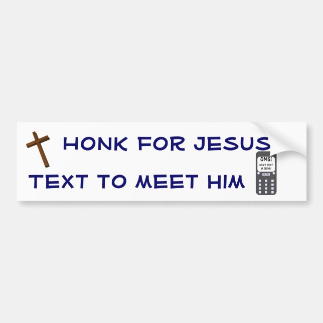 Honk für Jesus Autoaufkleber (Vorne)