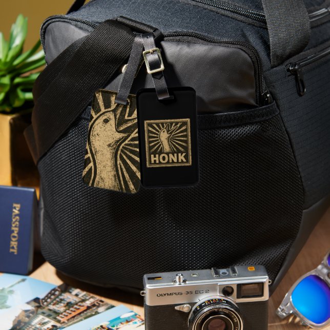 Honk Goose Funny Duck Chicken Meme Gepäckanhänger (Vorderseite & Rückseite)