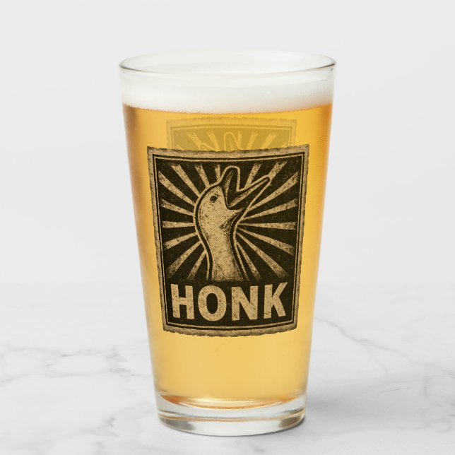 Honk Goose Funny Duck Chicken Meme Glas (Vorne (Gefüllt))
