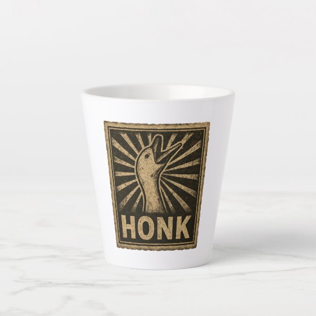 Honk Goose Funny Duck Chicken Meme Milchtasse (Vorderseite)