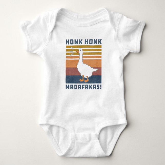 Honk Honk Madafakas Retro Vintag Ente Baby Strampler (Vorderseite)