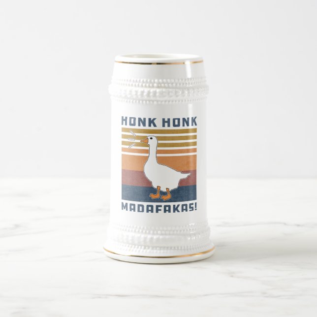Honk Honk Madafakas Retro Vintag Ente Bierglas (Mittel)