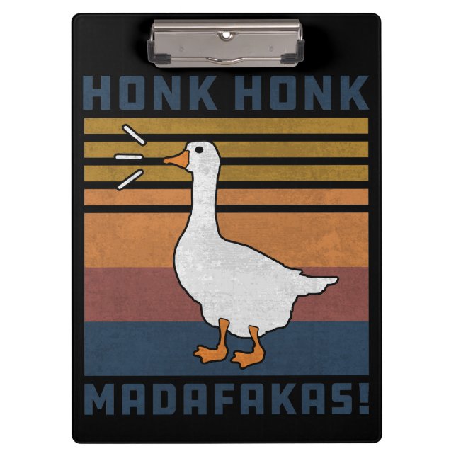 Honk Honk Madafakas Retro Vintag Ente Klemmbrett (Vorderseite)