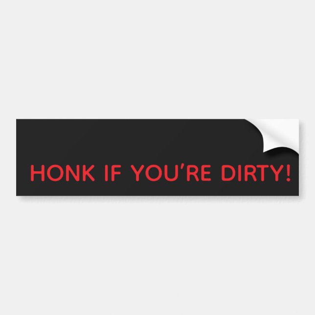 HONK IF YOU’RE DIRTY! BUMPER STICKER AUTOAUFKLEBER (Vorne)