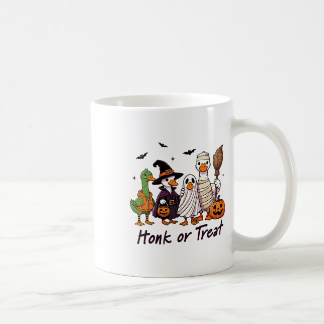 Honk oder Leckerei Goose Halloween Kostümspass Kaffeetasse (Rechts)