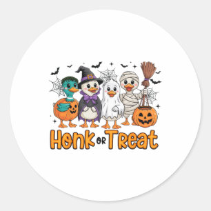Honk oder Treat Lustiges Gänse-Halloween-Kostüm Gr Runder Aufkleber