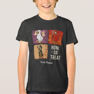 Honk or Treat Funny Halloween Duck  Tri-Blend Shirt