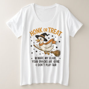 Honk or Treat Lustiges Halloween-Gans Große Größe T-Shirt