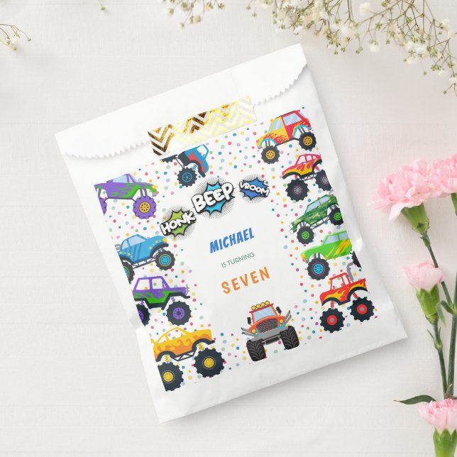 Honk Piep Monster Trucks Junge Geburtstag Geschenktütchen (Versiegelt)