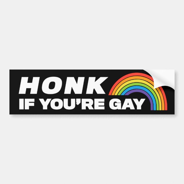 Honk, wenn du Gay LGBTQ bist Autoaufkleber (Vorne)