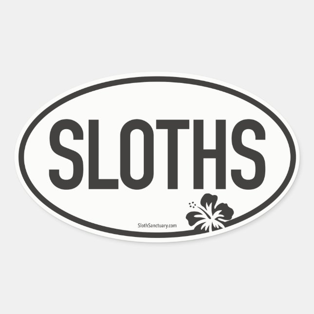 Honk, wenn du Liebe SLOTHS? Ovaler Aufkleber (Vorderseite)