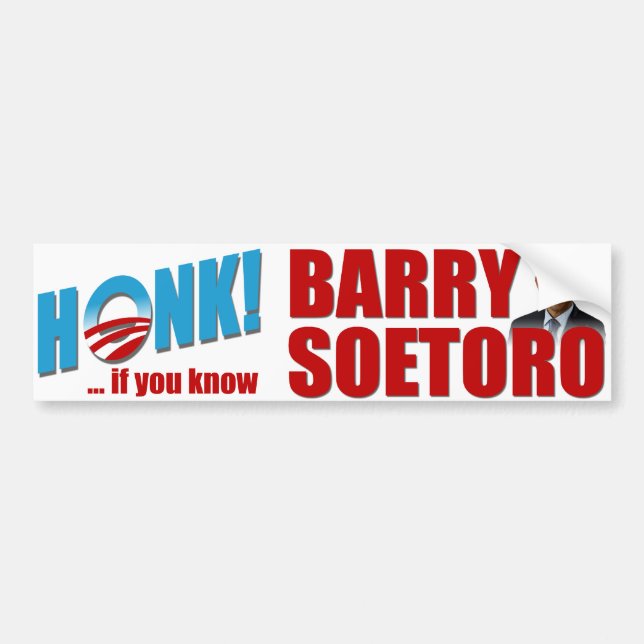 Honk, wenn Sie Barry Soetoro kennen Autoaufkleber (Vorne)