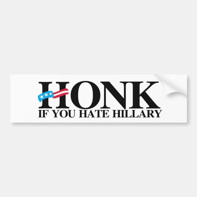 Honk, wenn Sie Hillary - Anti-Hillary - .png Autoaufkleber (Vorne)