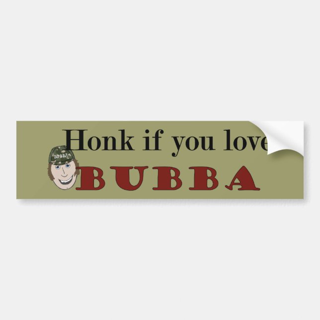 Honk wenn Sie Liebe Bubba Autoaufkleber (Vorne)