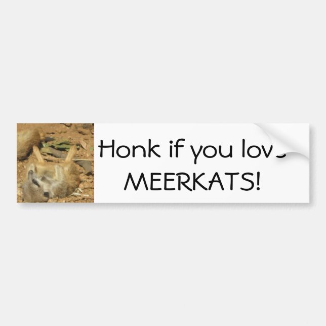 Honk wenn Sie Liebe MEERKATS! Autoaufkleber (Vorne)