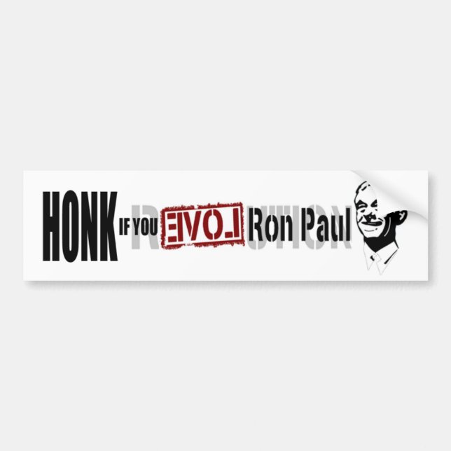 HONK wenn Sie LIEBE Ron Paul! Autoaufkleber (Vorne)