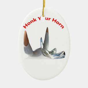 Honk Your Horn Oval Ornaments Keramik Ornament