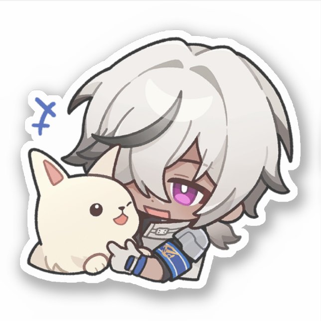 Honkai Star Rail Chibi Arlan und Peppy Sticker (Vorderseite)