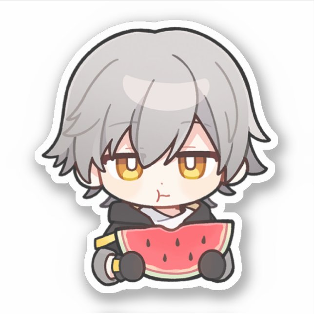 Honkai Star Rail Chibi Caelus Watermelon Sticker (Vorderseite)