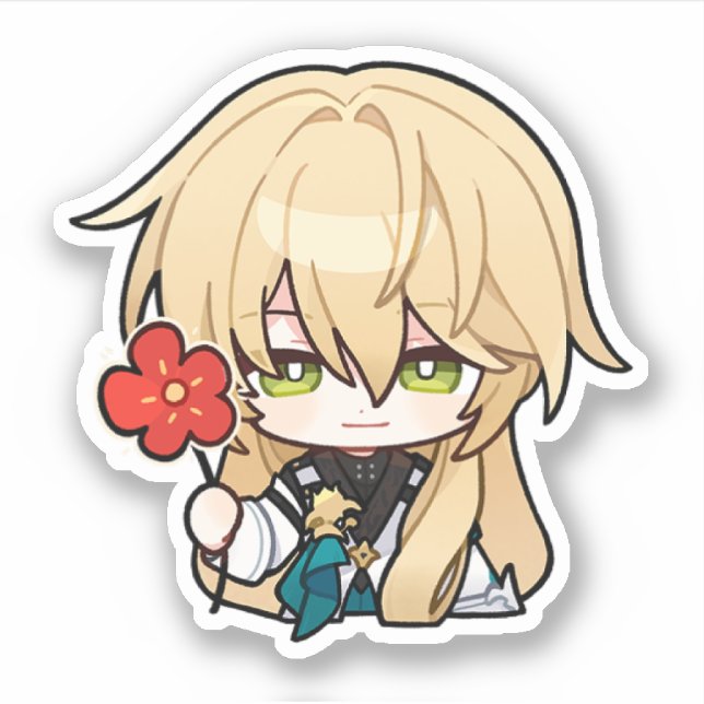 Honkai Star Rail Chibi Luocha Blume Sticker (Vorderseite)