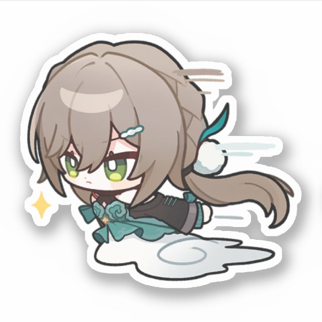 Honkai Star Rail Chibi Qingque Sticker (Vorderseite)