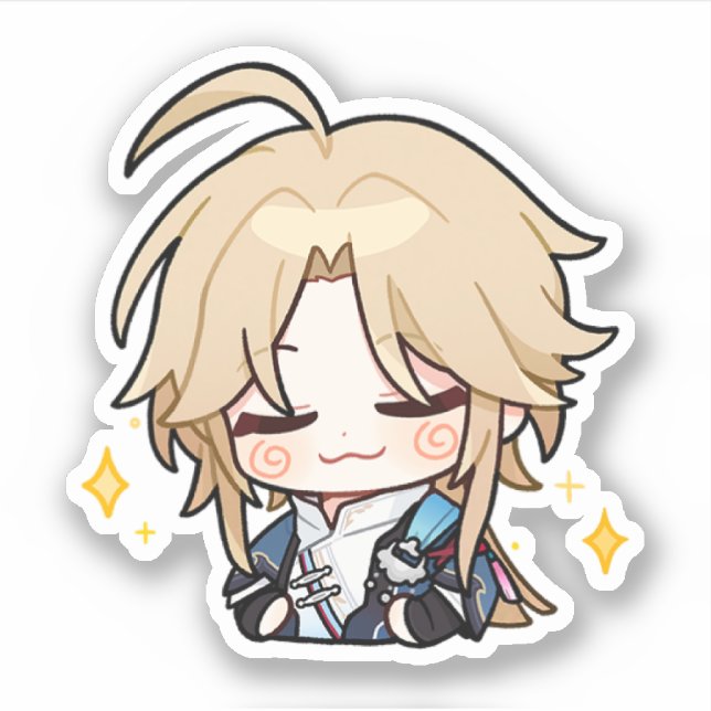 Honkai Star Rail Chibi Yanqing Smug Sticker (Vorderseite)