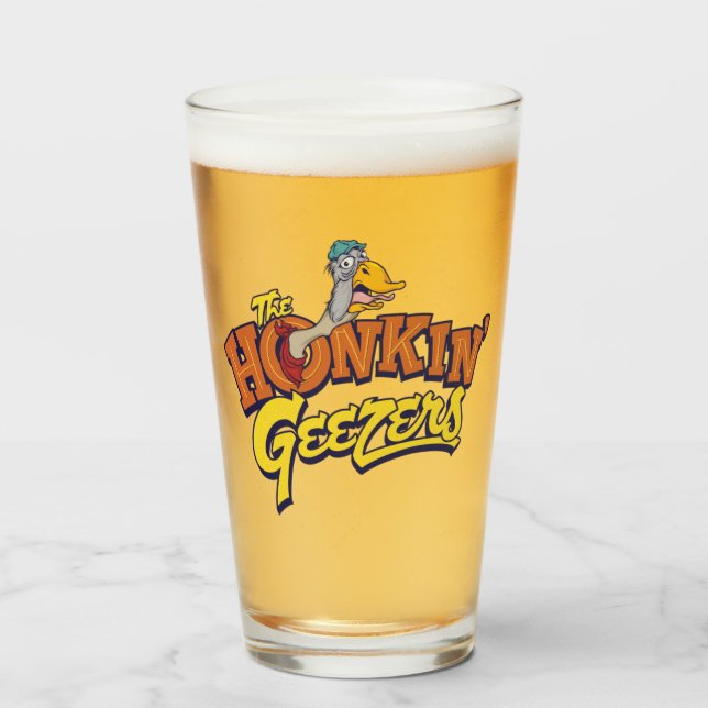 Honkin Geezers Pint Beer Glass Glas (Vorne (Gefüllt))