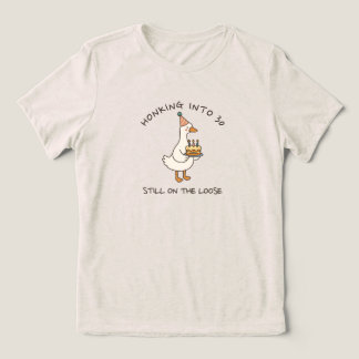Honking Into Birthday Goose Funny Custom Age Tri-Blend Shirt