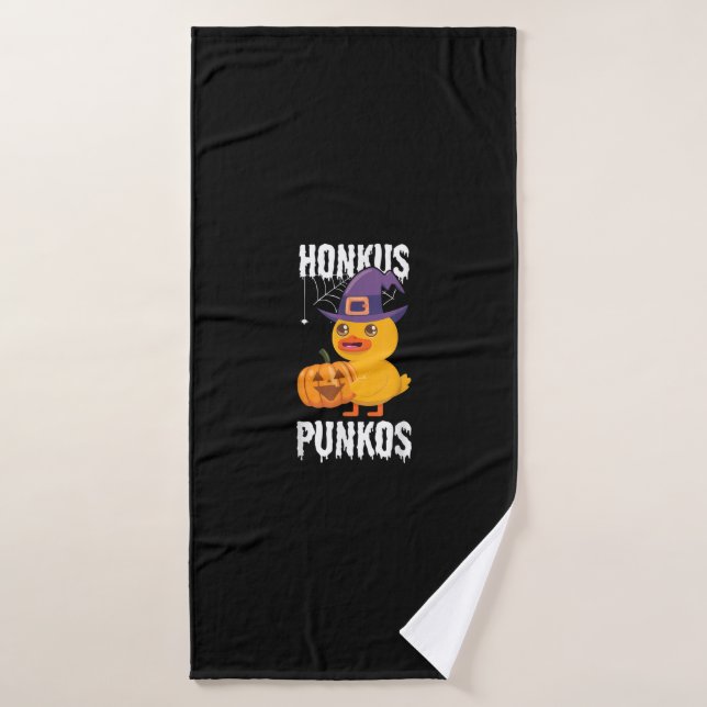 Honkus Ponkus Funny Duck Halloween Hexendesign Badehandtuch (Badehandtuch)