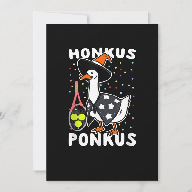 Honkus Ponkus Funny Goose Halloween Kostüm Tennis Save The Date (Vorderseite)