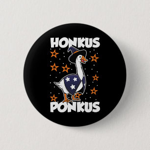 Honkus Ponkus Funny Halloween Hexe Niedliche Gänse Button