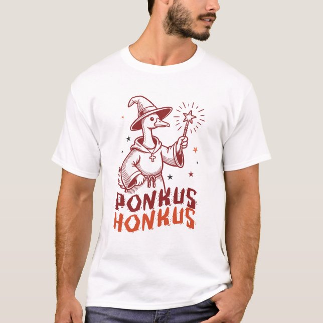 Honkus Ponkus - Gans Halloween Magie T-Shirt (Vorderseite)
