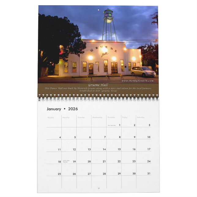 Honky Tonk Texas Tanz-Hall-Kalender Kalender (Jan 2026)