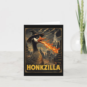 Honkzilla Goose Halloween Albern Gänse Horror Spoo Karte
