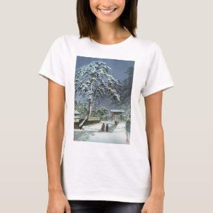 Honmonji Tempel im Schnee - Kawase Hasui 川瀬巴水 T-Shirt