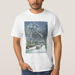 Honmonji Tempel im Schnee - Kawase Hasui 川瀬巴 T-Shirt