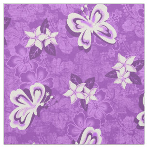 Honolua Plumeria Butterfly und hawaiianischer Hibi Stoff