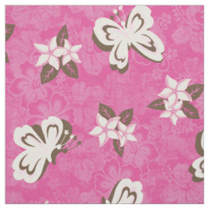 Honolua Plumeria Butterfly und hawaiianischer Hibi Stoff