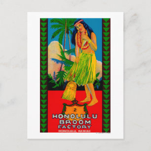 Honolulu Broom Handle LabelHonolulu, HI Postkarte