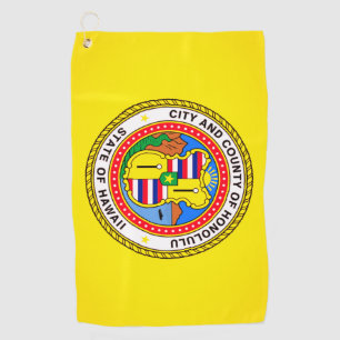 Honolulu City Flag Golf Handtuch
