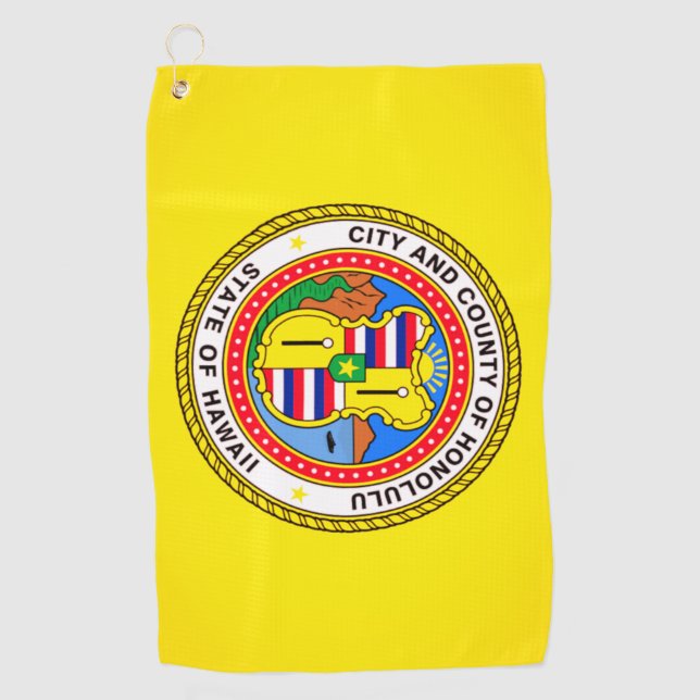 Honolulu City Flag Golf Handtuch (Vorderseite)
