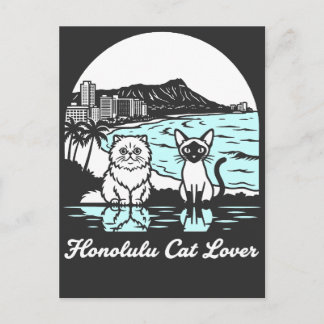 Honolulu City Hawaii Cat Lover Postkarte