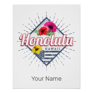 Honolulu City Hawaii United Staaten Vintag USA Poster