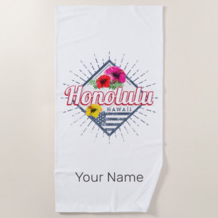Honolulu City Hawaii United Staaten Vintag USA Strandtuch