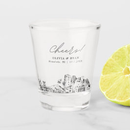 Honolulu Gastgeschenk Hochzeit Personalisiert Chee Schnapsglas