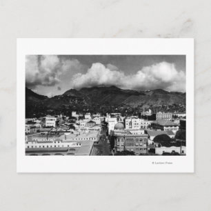 Honolulu, HA - Stadtansicht von Aloha Tower Postkarte