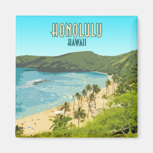 Honolulu Hanauma Bay Strand Hawaii Vintage Magnet